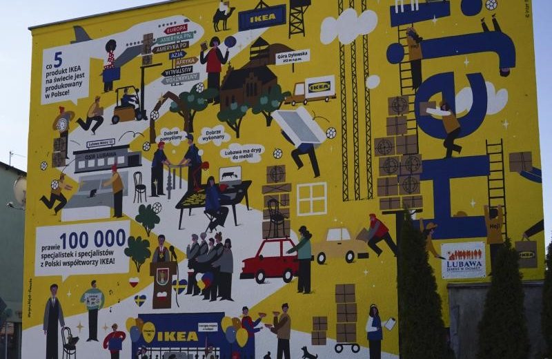 Symboliczny mural IKEA w Lubawie odsłonięty